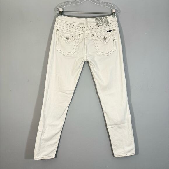 Miss Me White Ankle Skinny Jeans - Picture 3 of 7